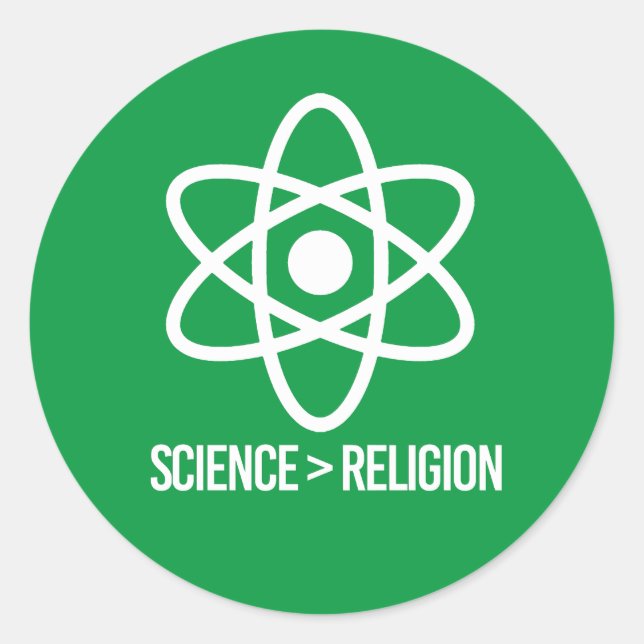 Science is greater than Religion Classic Round Sticker (Front)