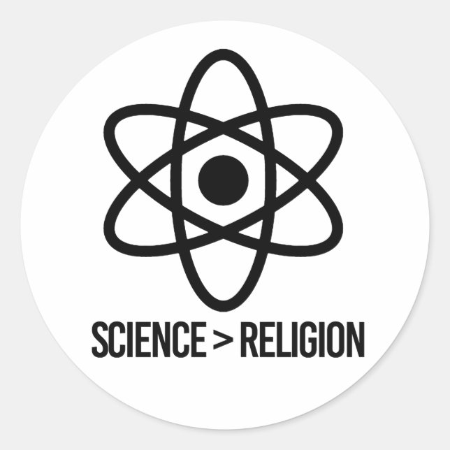 Science is greater than Religion Classic Round Sticker (Front)