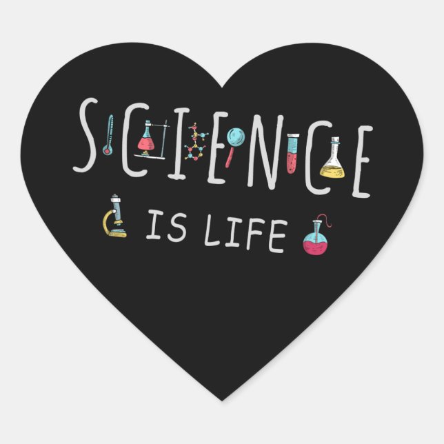 Science is life heart sticker (Front)