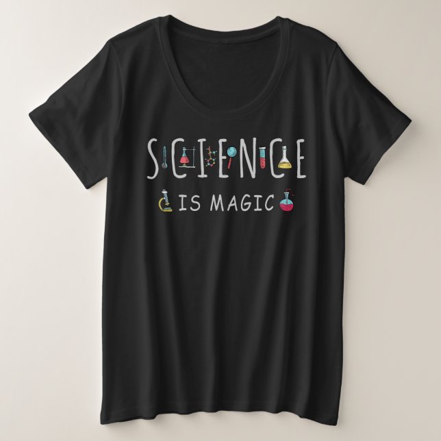 Science is magic plus size T-Shirt (Design Front)