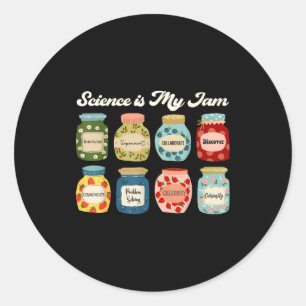 Science Is My Jam Teacher Shirt Stem Student Educa Classic Round Sticker
