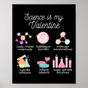 Science Is My Valentine Chemistry Biology Physics Poster