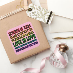 Science is Real Black Lives Matter Square Sticker