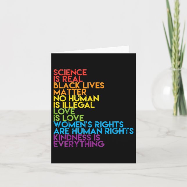 Science Is Real Black Lives Rainbow Lgbt Pride Blm Card (Front)