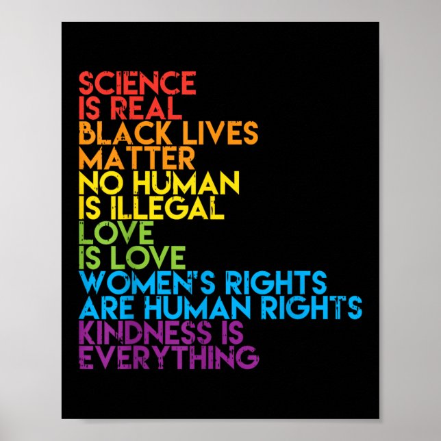 Science Is Real Black Lives Rainbow Lgbt Pride Blm Poster (Front)