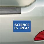 Science is Real blue white modern bold typography Car Magnet<br><div class="desc">Science is Real blue and white modern bold typography Car Magnet.
White text on blue background.</div>