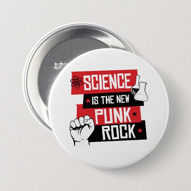 SCIENCE IS THE NEW PUNK ROCK 7.5 CM ROUND BADGE (Front & Back)