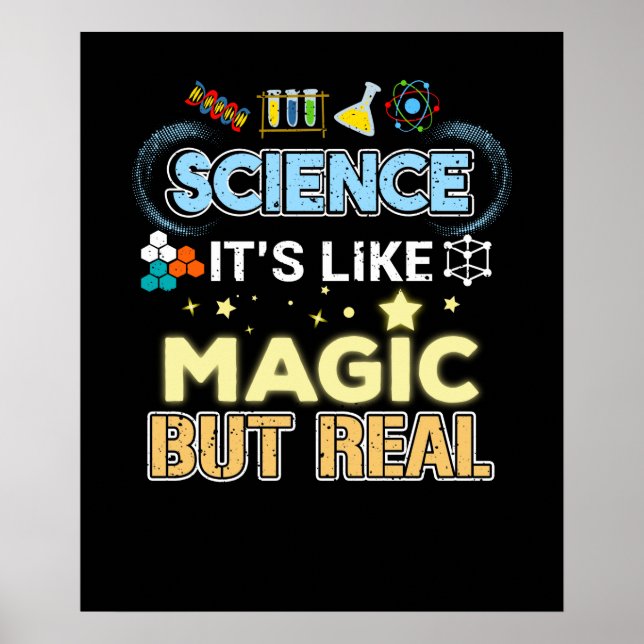 Science Its Like Magic But Real Cute Scientist Poster (Front)