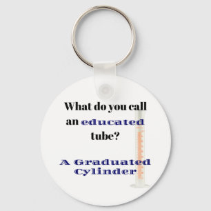Science Joke Dad Joke Graduated Cylinder Key Ring