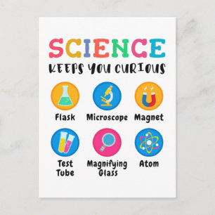 Science keeps you curious postcard