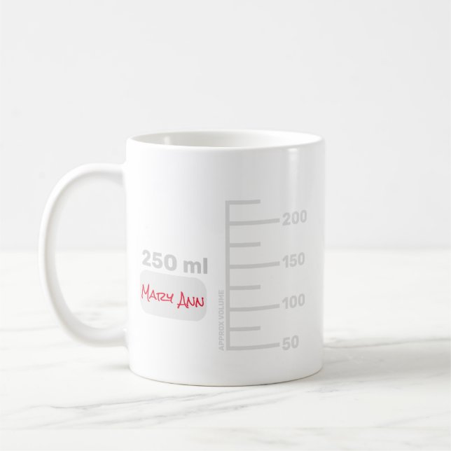 Science Lab Beaker Personalised Large Label Mug (Left)