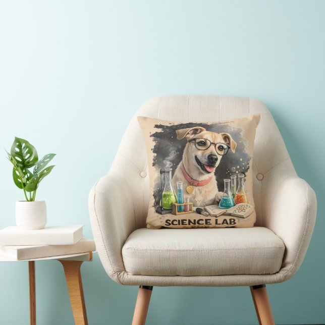 Science Lab Superstar Cute Dog with Glasses Cushion (Chair)