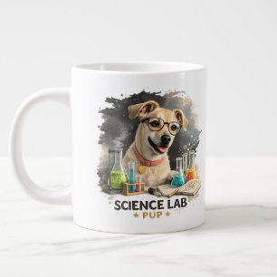 Science Lab Superstar Cute Dog with Glasses Large Coffee Mug