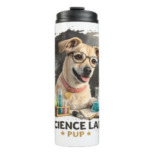 Science Lab Superstar Cute Dog with Glasses Thermal Tumbler