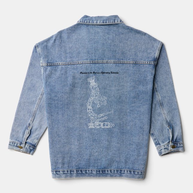 Science Lab Themed Design for Technicians Denim Jacket (Back)