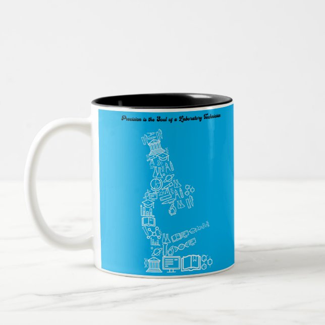 Science Lab Themed Design for Technicians Two-Tone Coffee Mug (Left)