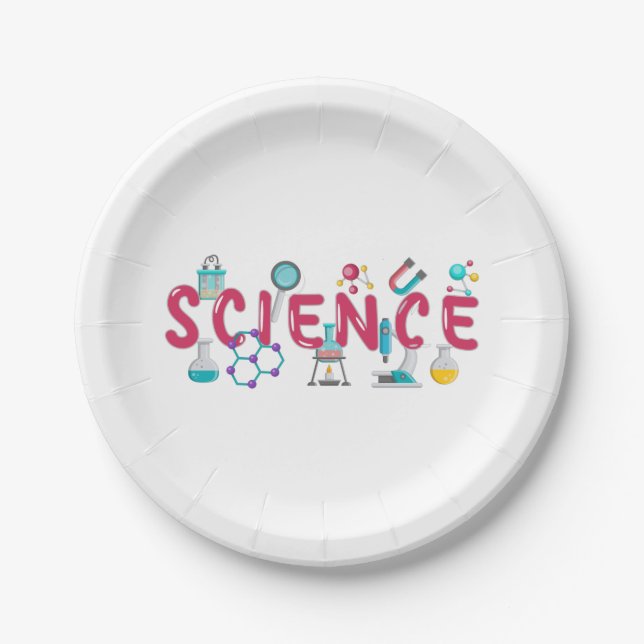 Science laboratory apparatus paper plate (Front)