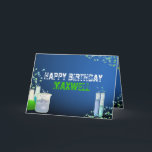 Science Laboratory Birthday Card<br><div class="desc">Scientific birthday kids need science fun birthday cards.  This Science lab birthday cards with explosive bubbles,  beakers,  flasks and test tubes expresses wishes for a day that bubbles over with fun.  Science lab birthday card for a fun experiment filled birthday party.</div>