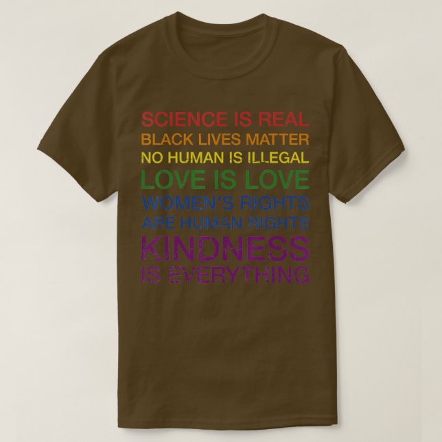 Science love human rights in rainbow colours for p T-Shirt (Design Front)