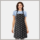 Science Lover Atom Apron<br><div class="desc">Black apron adorned with image of the atom.  Cool gift for the science loving chef in your life!</div>