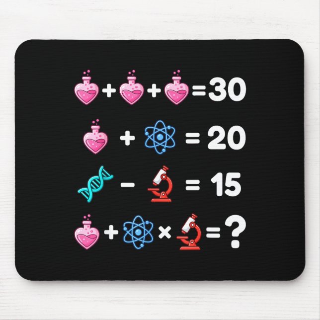 Science Math Riddle Valentine Chemistry Biology Lo Mouse Pad (Front)