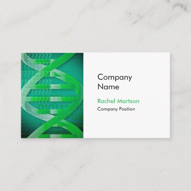 Science Medical DNA Simple Modern Business Card (Front)