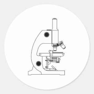 Science Microscope Classic Round Sticker
