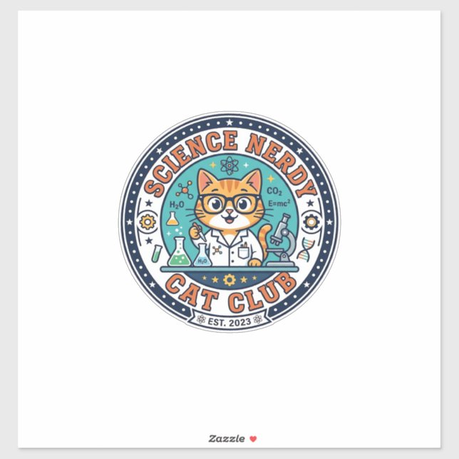 Science Nerdy Cat Cat Mum Gift Idea - Science Nerd (Sheet)
