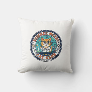 Science Nerdy Cat Cat Mum Gift Idea - Science Nerd Cushion