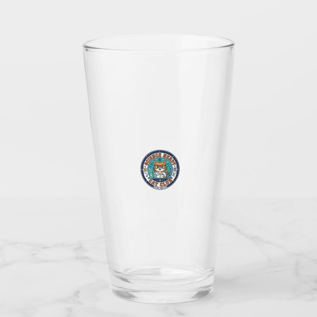 Science Nerdy Cat Cat Mum Gift Idea - Science Nerd Glass (Front)