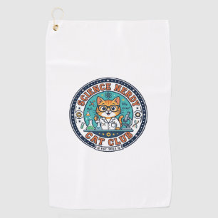 Science Nerdy Cat Cat Mum Gift Idea - Science Nerd Golf Towel