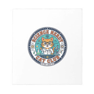 Science Nerdy Cat Cat Mum Gift Idea - Science Nerd Notepad