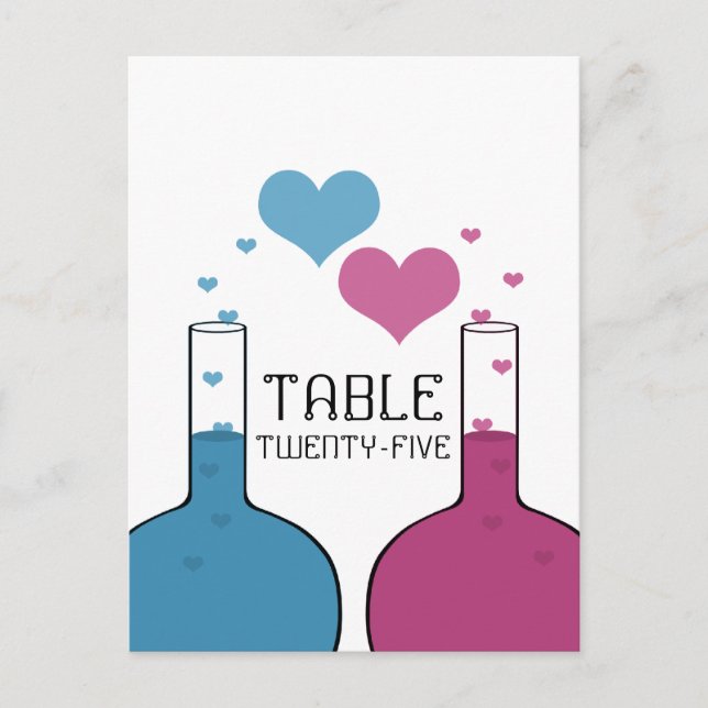 Science of Love Table Number Postcard (Front)