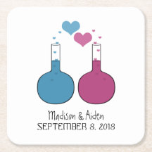 Science of Love Wedding Paper Coasters