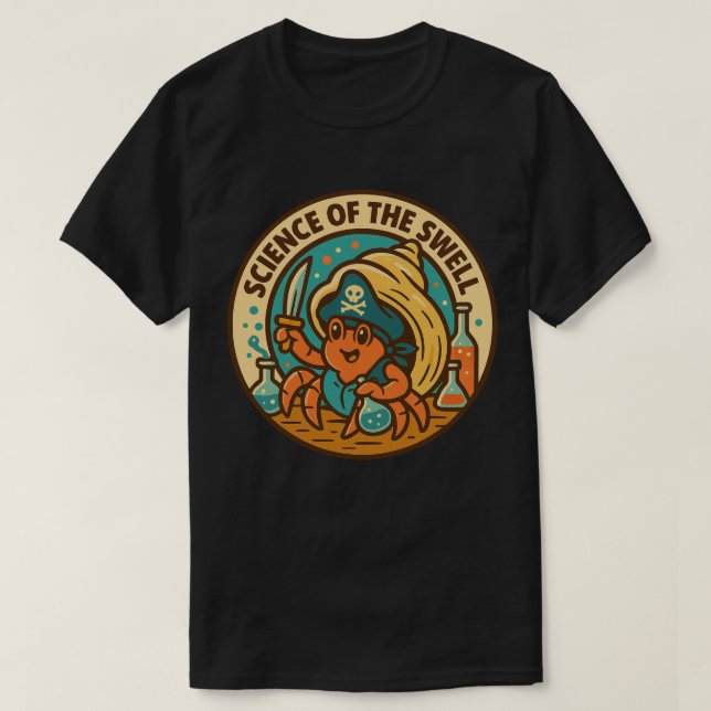 Science Of The Swell Pirate Crab T-Shirt (Design Front)