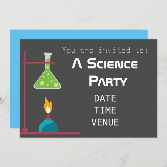 Science party chemistry experiments Party Invitation (Front/Back)