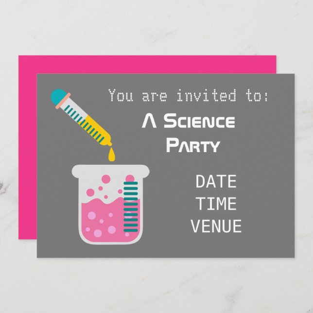 Science party chemistry experiments Party Invitation (Front/Back)