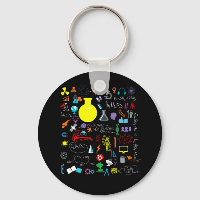 Science Physic Math Chemistry Biology Astronomy Key Ring (Front)