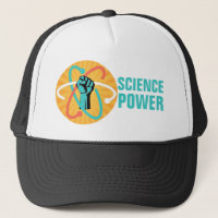 Science Power Fist & Retro Atom on Sunburst