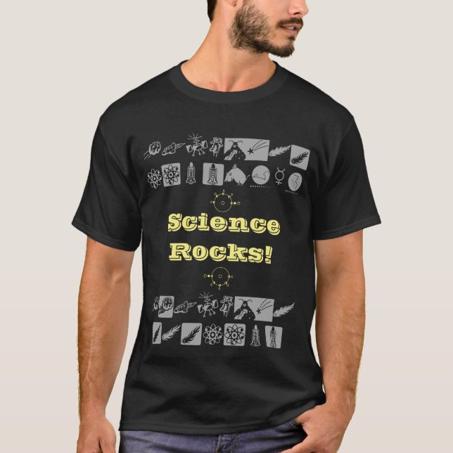 Science Roks Statement Graphic Design Typography T-Shirt (Front)