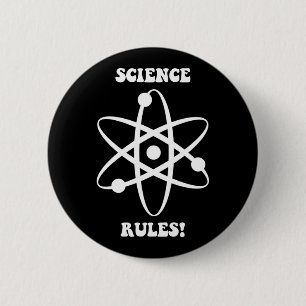 science rules 6 cm round badge