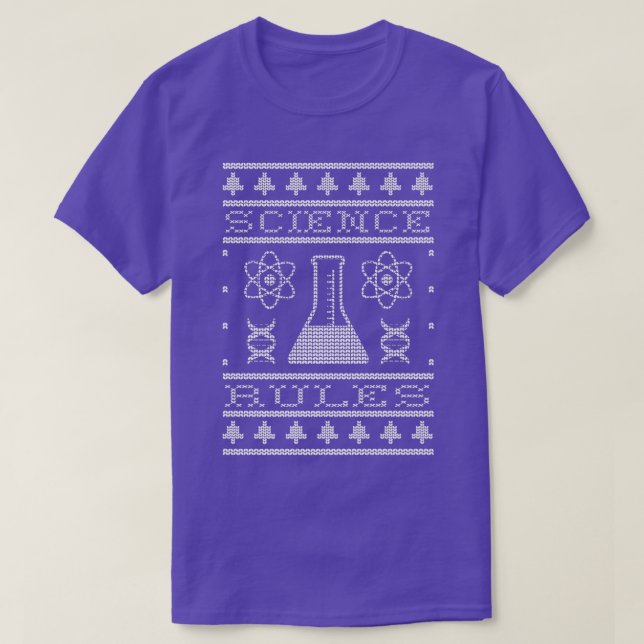Science Rules Funny Christmas Science Lover Proud  T-Shirt (Design Front)