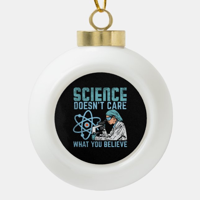 Science Scientist  Ceramic Ball Christmas Ornament (Front)