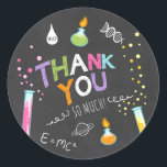 Science Sticker Thank you Birthday Favour tag Girl<br><div class="desc">♥ Your own perfect Sticker,  Cupcake Topper and Envelope Seal! Science theme.</div>
