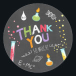 Science Sticker Thank you Birthday Favour tag Lab<br><div class="desc">♥ Your own perfect Sticker,  Cupcake Topper and Envelope Seal! Science theme.</div>