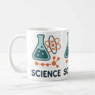 Science Subject Sticker – Flask, Molecules & Atom Coffee Mug