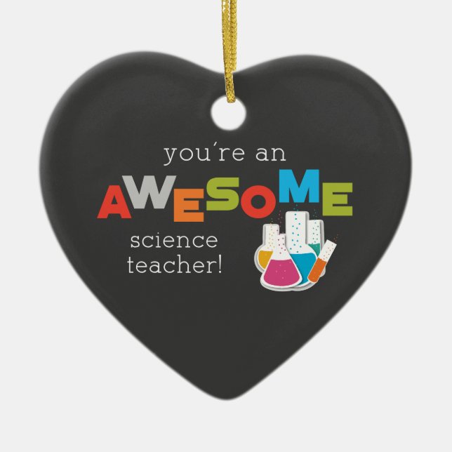 Science Teacher Appreciation Day, Awesome Ceramic Tree Decoration (Front)