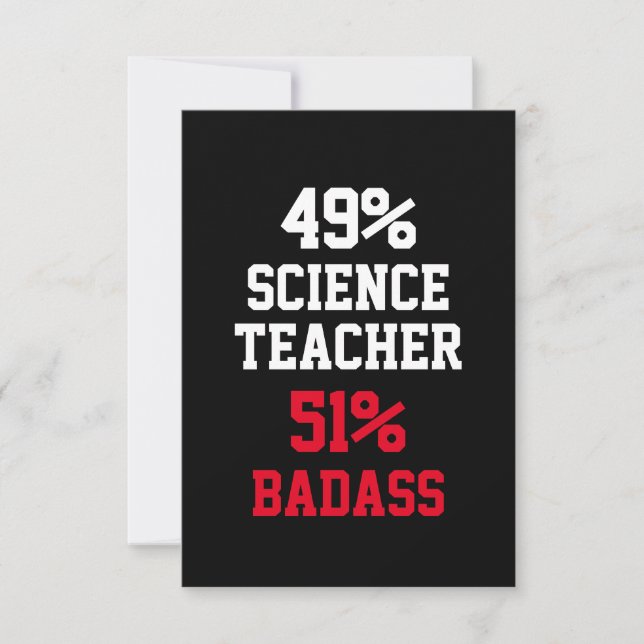 Science Teacher Badass Card (Front)