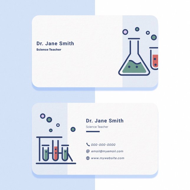 Science Teacher Blue Business Card (Science Teacher Blue Business Card)
