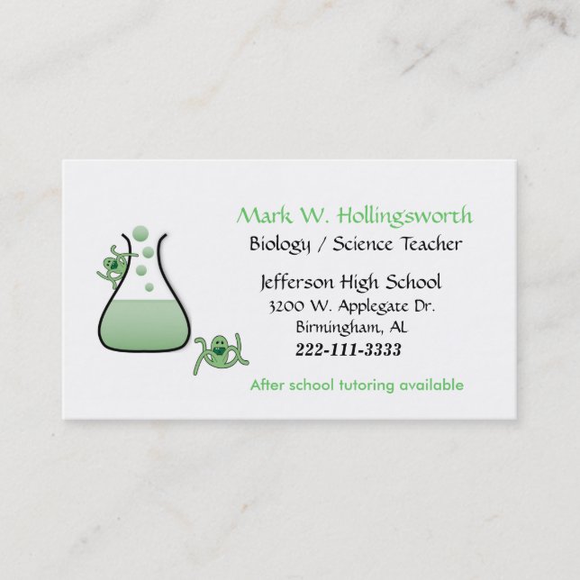Science Teacher business cards (Front)